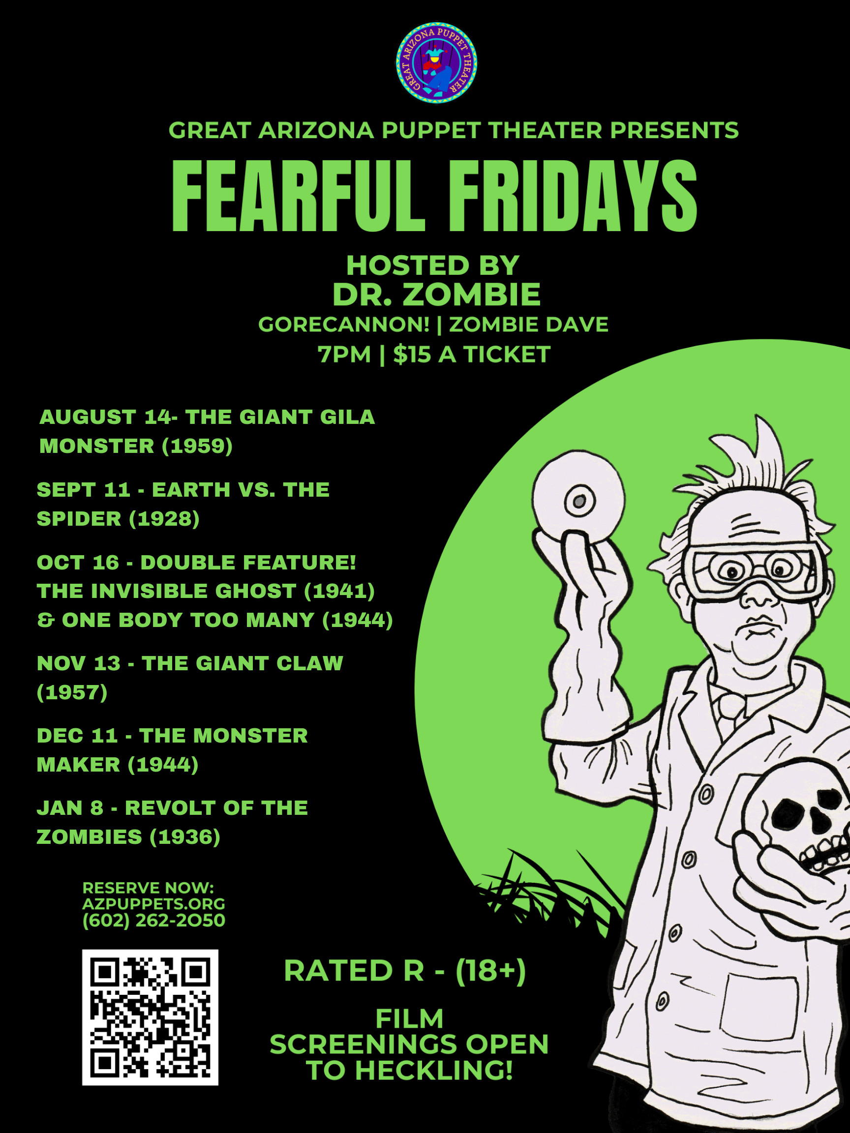 Dr. Zombie's Fearful Fridays: DOUBLE FEATURE The Invisible Ghost and One Body Too Many